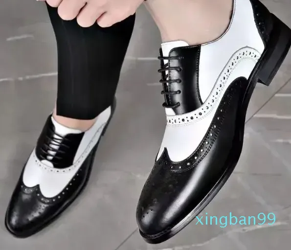 Scarpe eleganti da uomo classiche stringate per taglie forti, punta a punta, business casual, comodo matrimonio formale