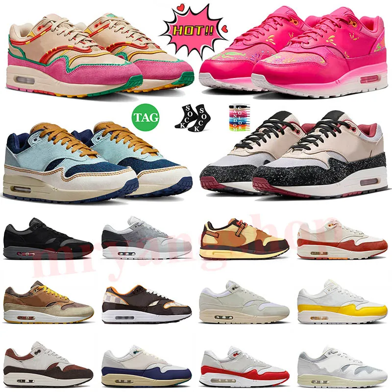 nike air max 1 airmaxs 1s cushion 87 off white 2023 nouveau og chaussures de course patta Waves Summit blanc noir Éléphant gris Londres femmes sneakers sneakers taille 47