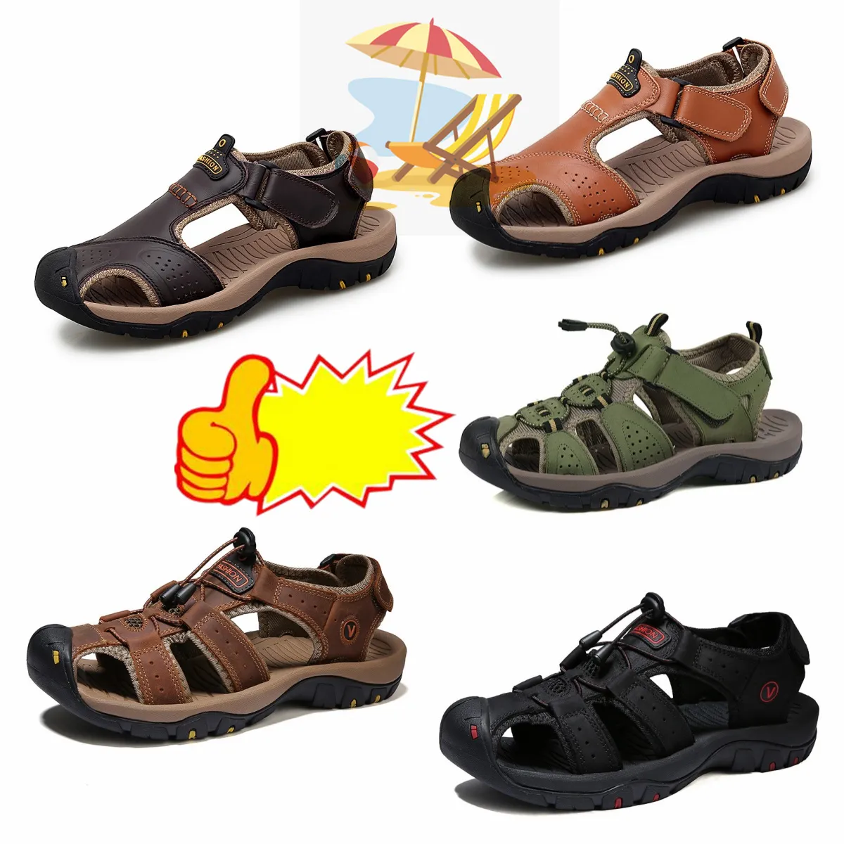 2024 Designer Summer Hot Selling High Quality Outdoor Beach Casual Men's Women's Slippers Classic Casual Large Leather Sandals