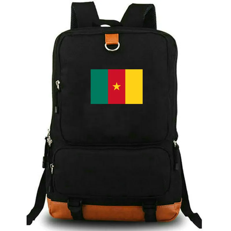 Kamerun ryggsäck cmr country flagga dagpack kameroun skolväska nationell banner tryck rygg fritid skolväska bärbar dag pack