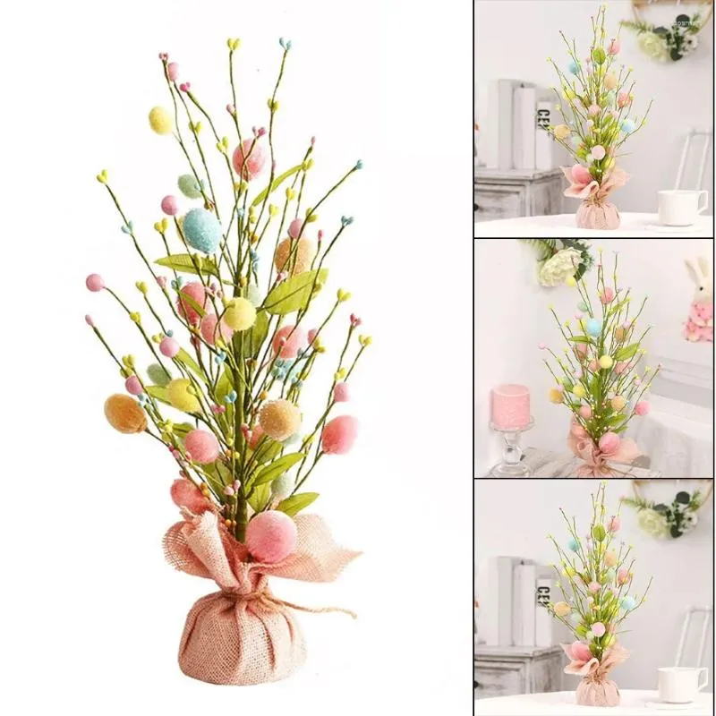 Fleurs décoratives 1 pièce 45cm, décorations d'arbre à œufs de pâques, décoration en plastique pour la maison, le bureau pour les salons/chambres à coucher