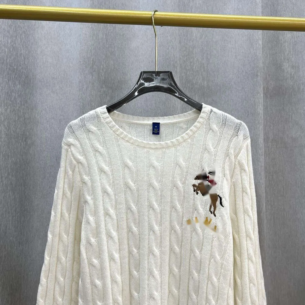 Designer-Damen-Winter-RL-Polo-Pullover von Ralp Laurens, Cartoon-Pullover, lässiger Mode-Strick-Hoodie, 2024, neue lange Ärmel, bestickte Rundhals-Shirts N418