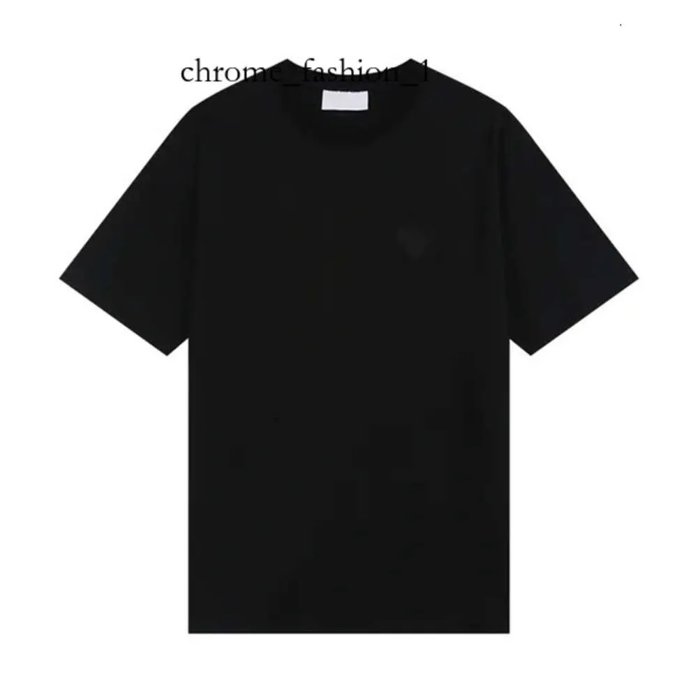 amis t shirt mens t shirt de coeur tees korta ärmar skjortor män designer topp france mode broderat hjärtmönster rund hals paris 747