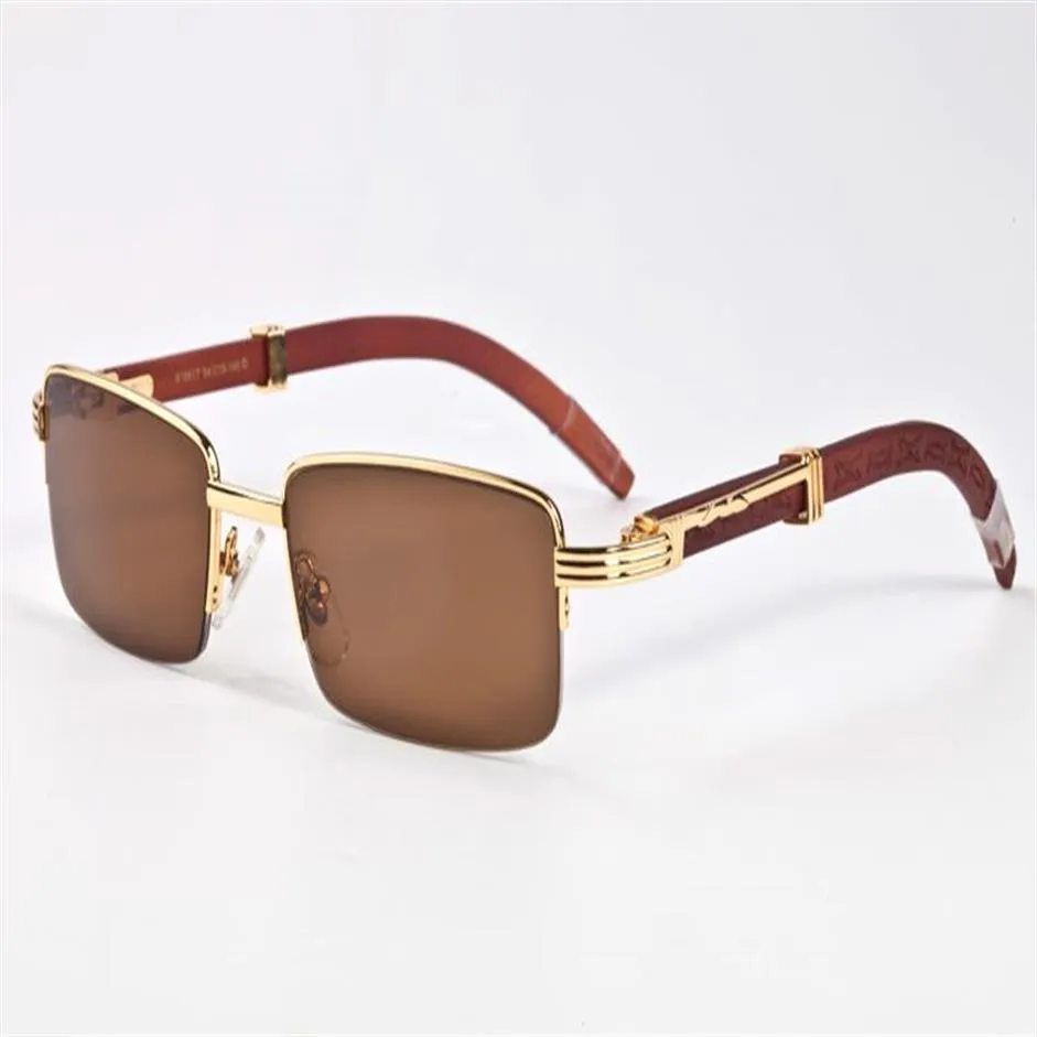 nouvelles lunettes de soleil en bois femmes nouvelle mode sport rétro corne de buffle vintage demi-monture lunettes de soleil pour femmes lunettes lunettes gafas199J