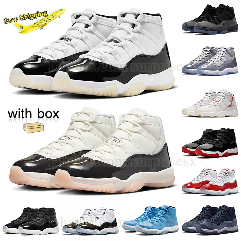 무료 배송 New Top Jumpman 11 High Basketball Shoes Box Neopolitan Grattitude Cherry 11s Cool Grey Mens 여성 운동화 콩코드 흑백 야외 트레이너