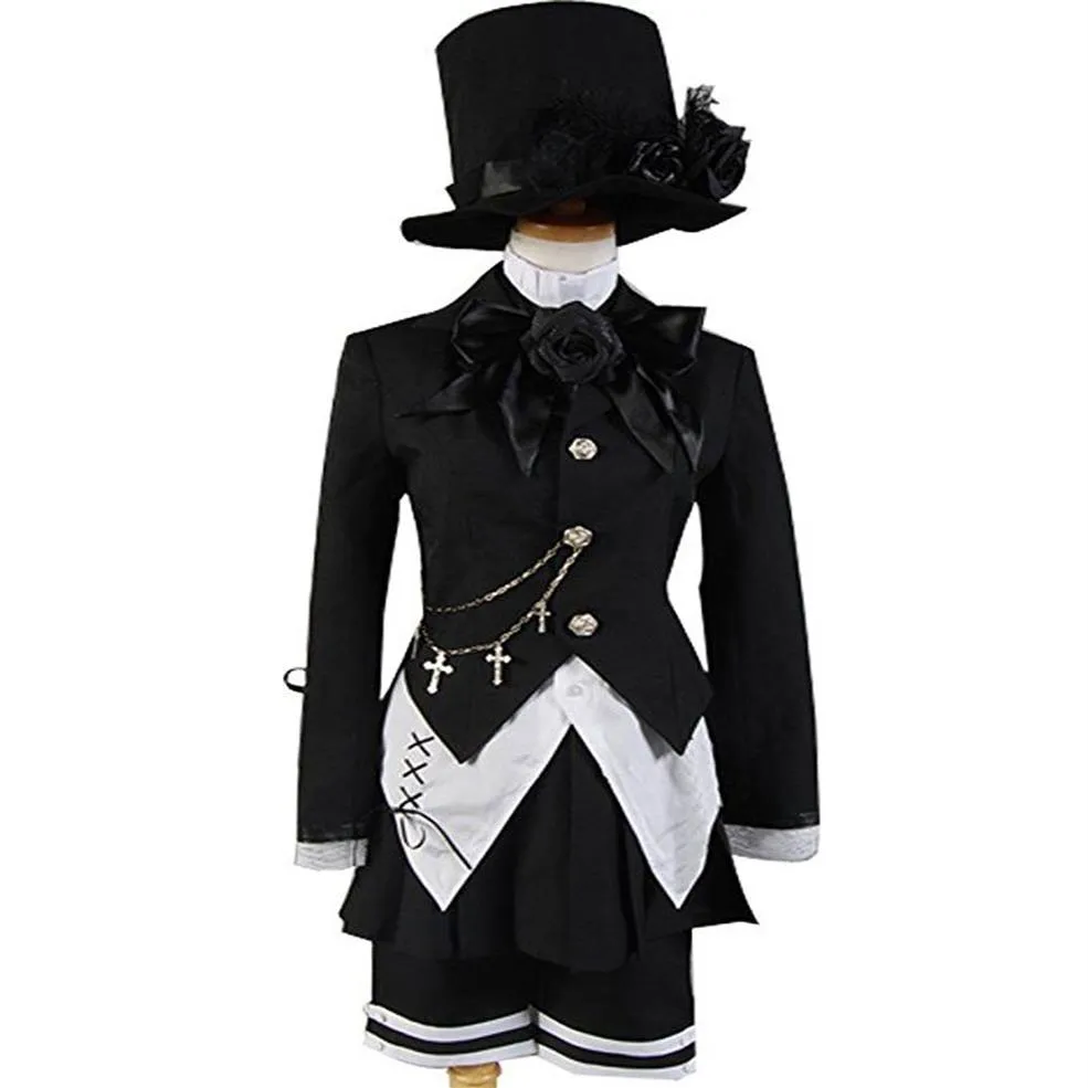 Black Butler Magier Ciel Phantomhive Band Cosplay-Kostüm-Set 7 PCS295r