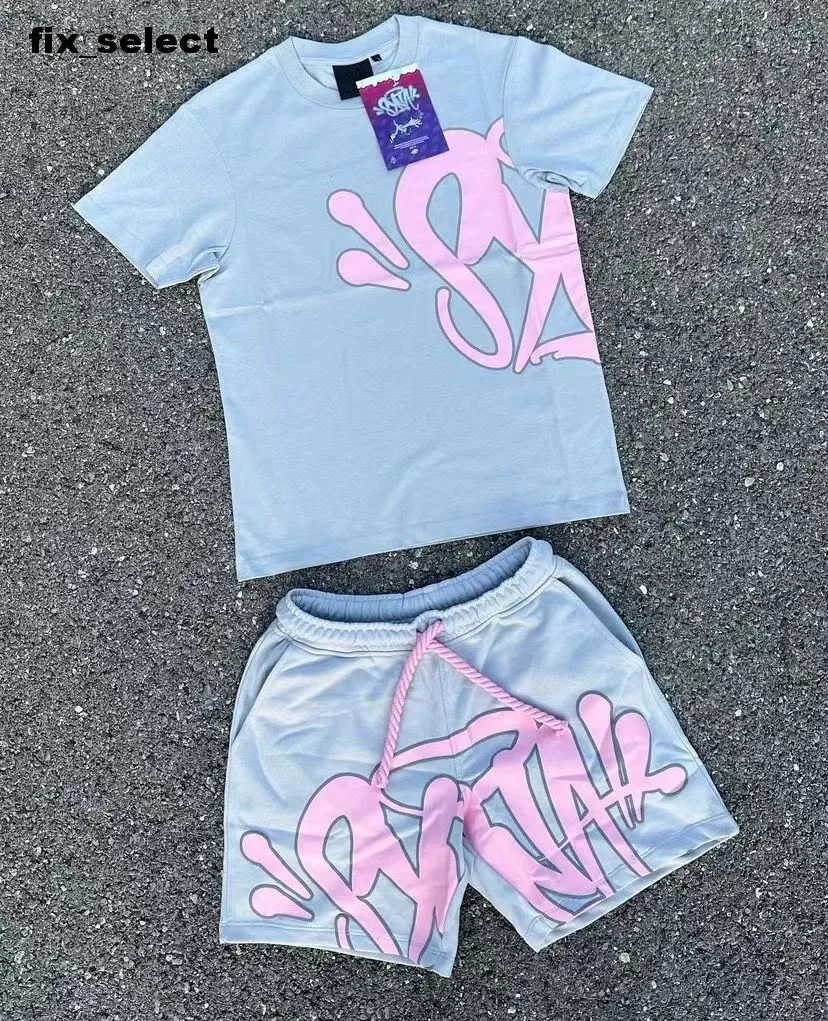 Projektantka Syna World Tracksuit Sports Zestaw krótkie szorty Dwukomowe wydrukowane T-shirt mężczyzn i damski Y2K TESE Krótki zestaw graficzny koszulka Hip Hop Synuorld Summer E9