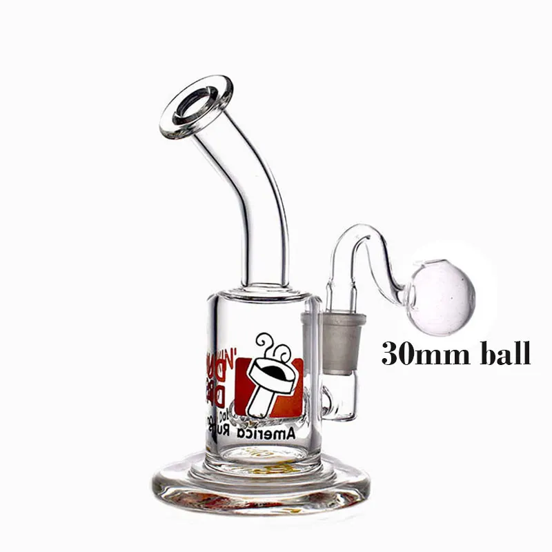6inch Hookahs Glass Bong Oil Burner Heady Mini Bongs Dab Rigs Small Bubbler Beaker Recycle Ashcatcher with Male Glass Oil Burner Pipe Dhl Free Shipping