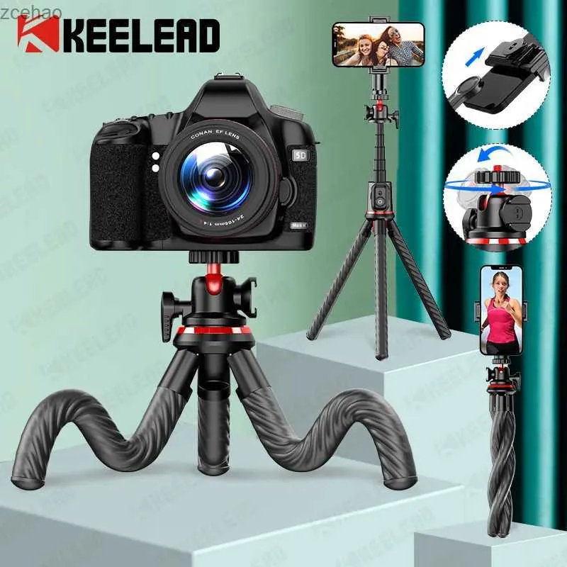 Tripods Flexible Octopus Tripod with Phone Holder 1/4 Screw for Smartphone 2in1 Selfie Stick for xiaomi iPhone 13 14 pro maxL240115