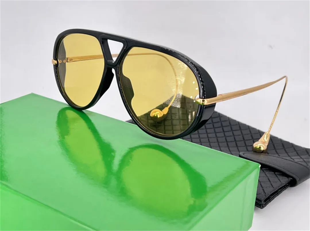 Occhiali da sole innovativi designer per uomini donne 1273 occhiali d'avanguardia in stile anti-ultravioletto acetato e telaio in metallo oval a tono in oro oro casuali casuali