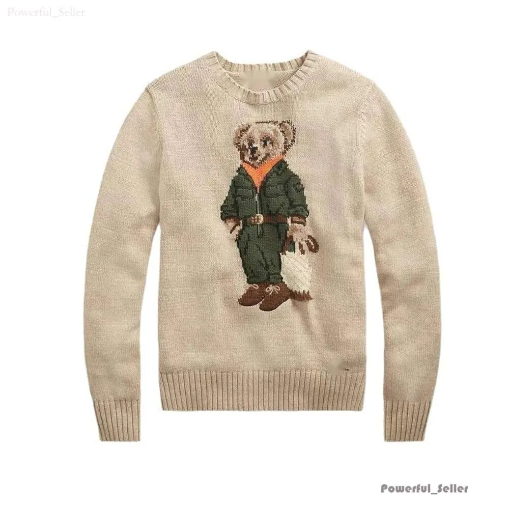 Rl Bear Damenpullover Frau Rundhals- und V-Ausschnitt-Pullover Luxus-Klassikermantel Mode RL Kleines Pferd Stickerei Strickwaren Laurens Button 9062