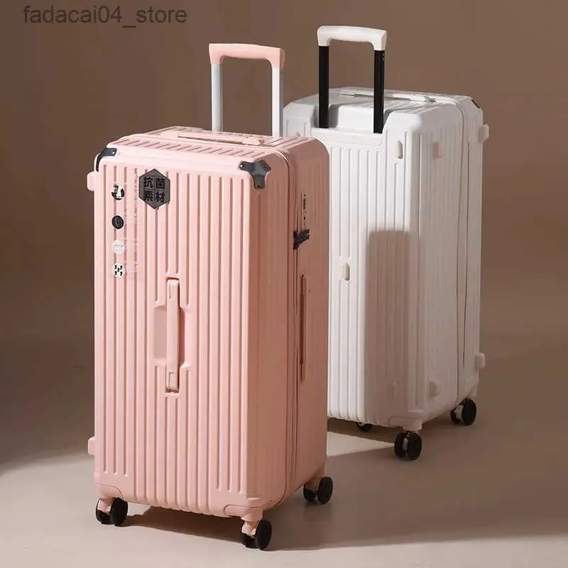 Suitcases Oversized capacity suitcase student pull rod box 28 brake wheel luggage men's women's password zipper style travel box 32 Q240115