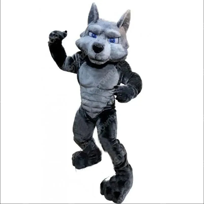 Halloween Power Wolf Mascot Costume Cartoon personnage de personnage Suite