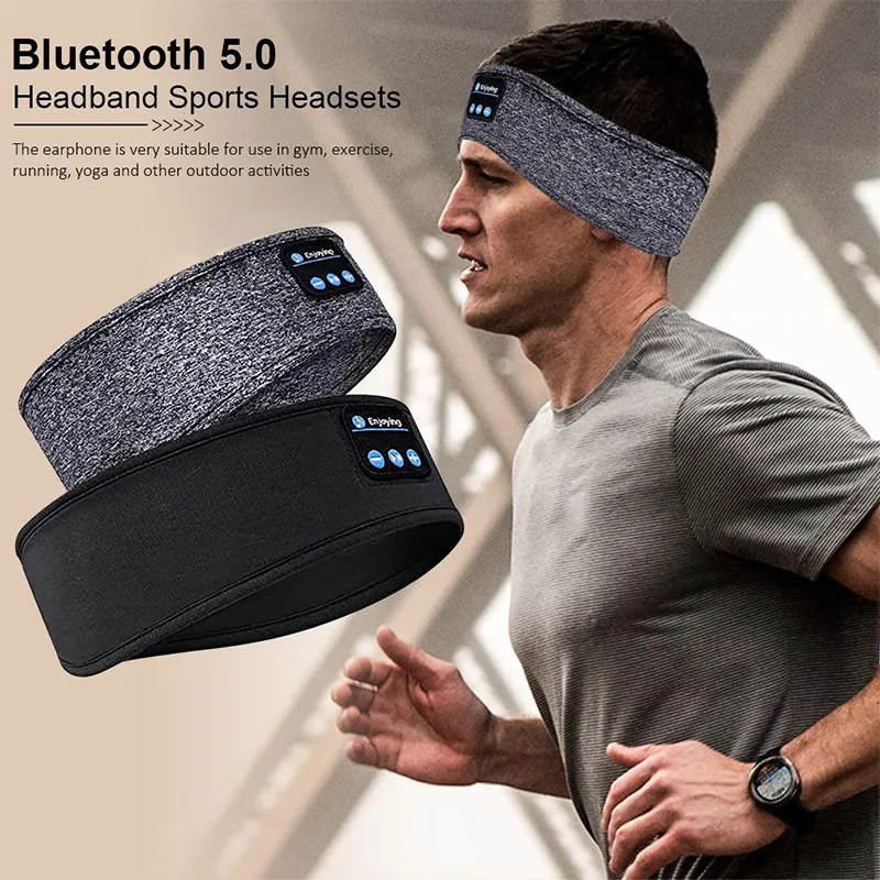 Bluetooth-kompatibel Kopfhörer Sport Schlaf Stirnband Elastische Drahtlose Kopfhörer Musik Auge Maske Drahtlose Auge Headset Stirnband