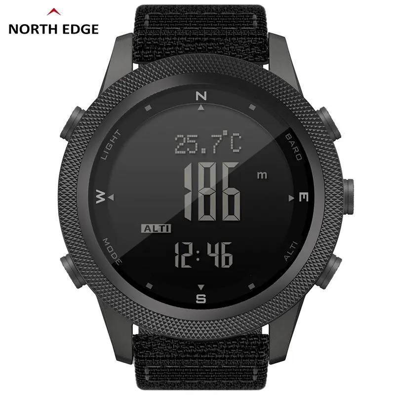 Uhren NORTH EDGE APACHE46 Männer Digitaluhr Outdoor Sport Laufen Schwimmen Outdoor Sport Uhren Höhenmesser Barometer Kompass WR50M