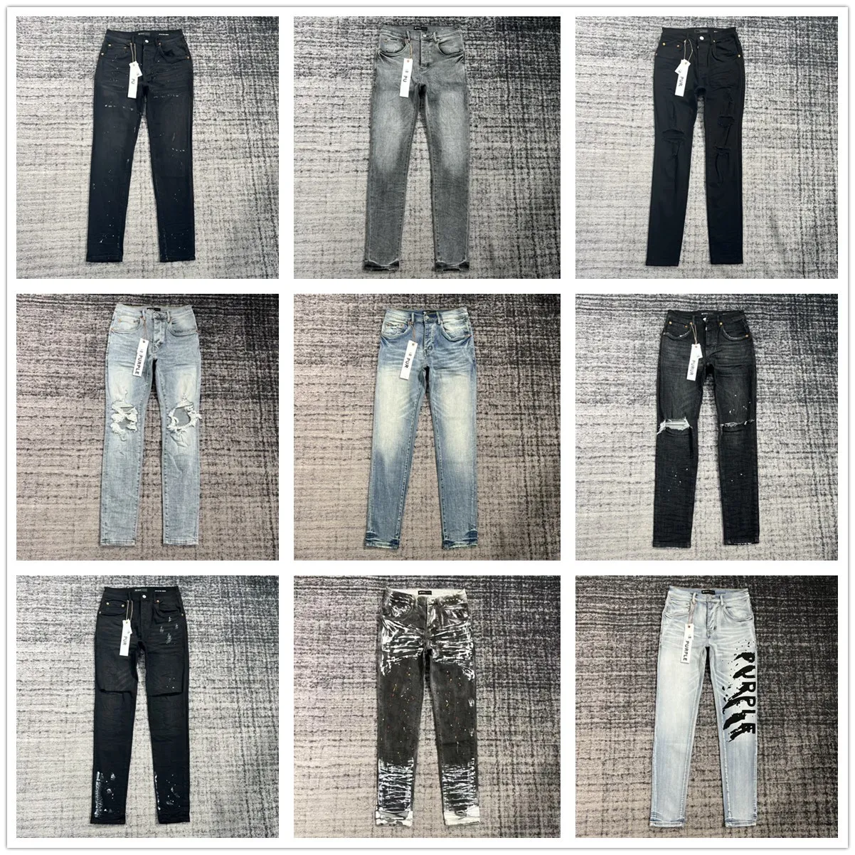 Lila Jeans Designer-Jeans Herren Designer-Jeans für Männer Frauen Hosen Lila Markenjeans Sommer Loch 2023 neuer Stil Stickerei Selbstkultivierung und kleine Füße Mode
