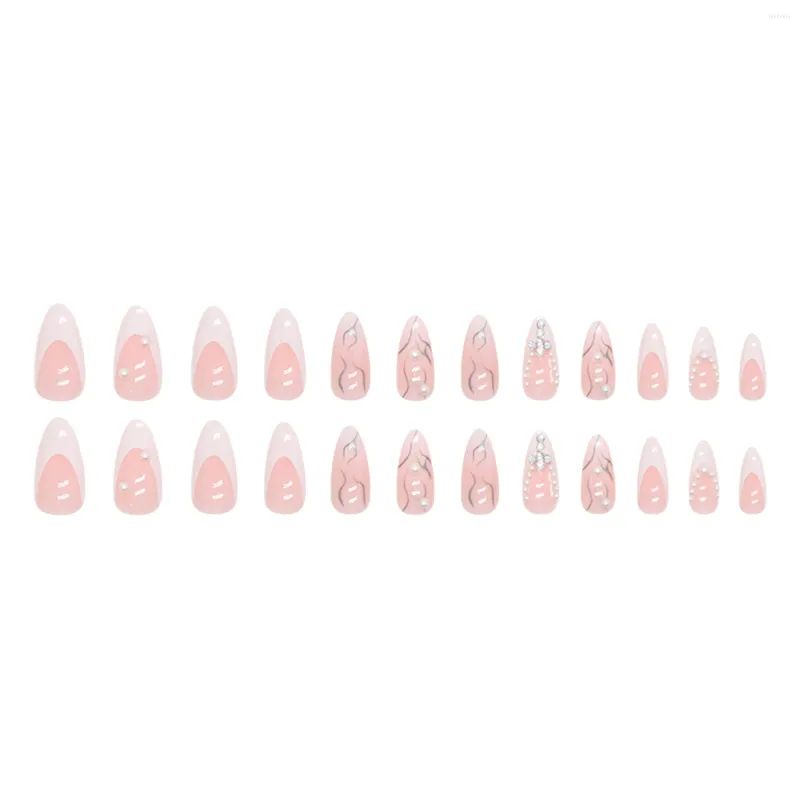 False Nails Pearl & Rhinestone Embellished Fake Environment Friendly ABS Resin Material For DIY Your Own Nail Art At Home