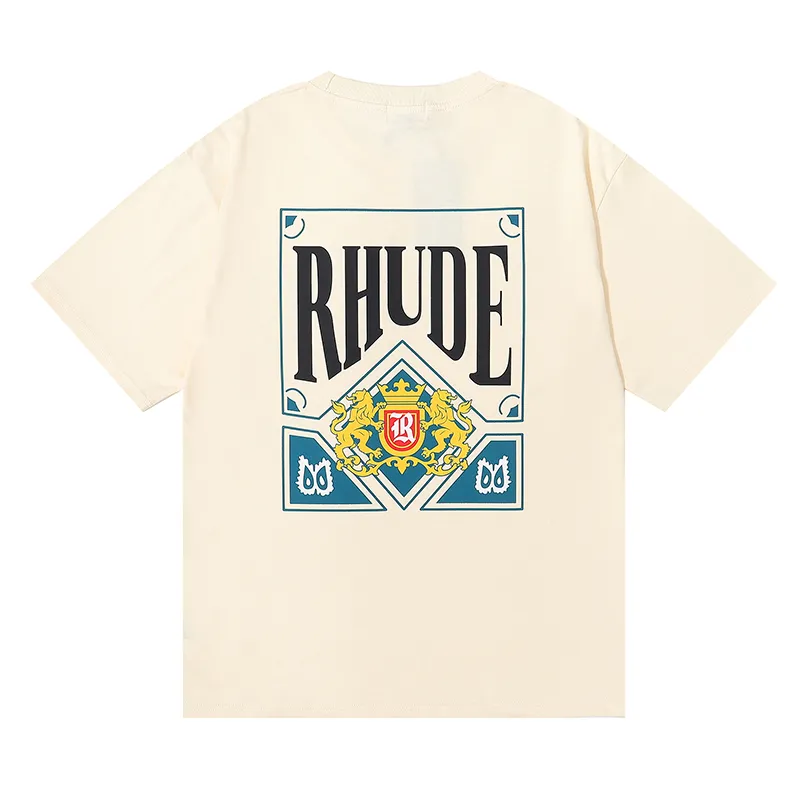 Rhude Luxury Brand Rhude Shirt Men T Shirts Designer Men Shirt Men Shorts Print White Black S M L XL Street Cotton Fashion Youth Mens Tshirts tshirtjw3l