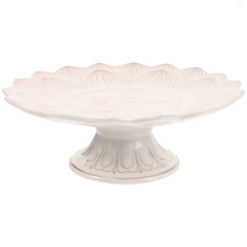 Plates Ceramic Lotus Offering Plate Fruit Bowl Tray Sacrifices Serving Ceramics Temple Holder