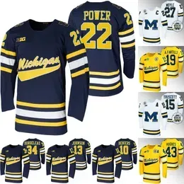 Michigan Wolverines Hockey jersery Rutger McGroarty Gavin Brindley Adam Fantilli Luke Hughes Mackie Samoskevich Eric Ciccolini Jackson Hallum Andrew Copp 