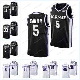 Kansas State Wildcats College Basketball Jersey Nae'qwan Tomlin Anthony Thomas Desi Sills Markquis Nowell David N'an Ismael