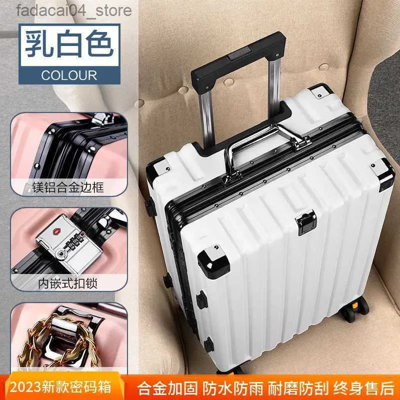 Valigie New fashion trolley bagaglio a mano valigia pull rod 20 uomo studente ruota universale donna 24 bagaglio da viaggio password 28 scatola Q240115