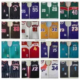 Mitchell and Ness Basketball Allen Iverson Jersey Jason Williams Chris Webber Mike Bibby Shawn Kemp Dennis Rodman Pippen Johnson Stockton Barkley Carter Olaj