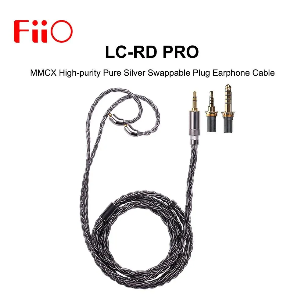 Accessoires Fiio LCRD Pro Highpureur Pure Sier Sier Swappable Plug Earphone Câble avec bouche MMCX pour FA7