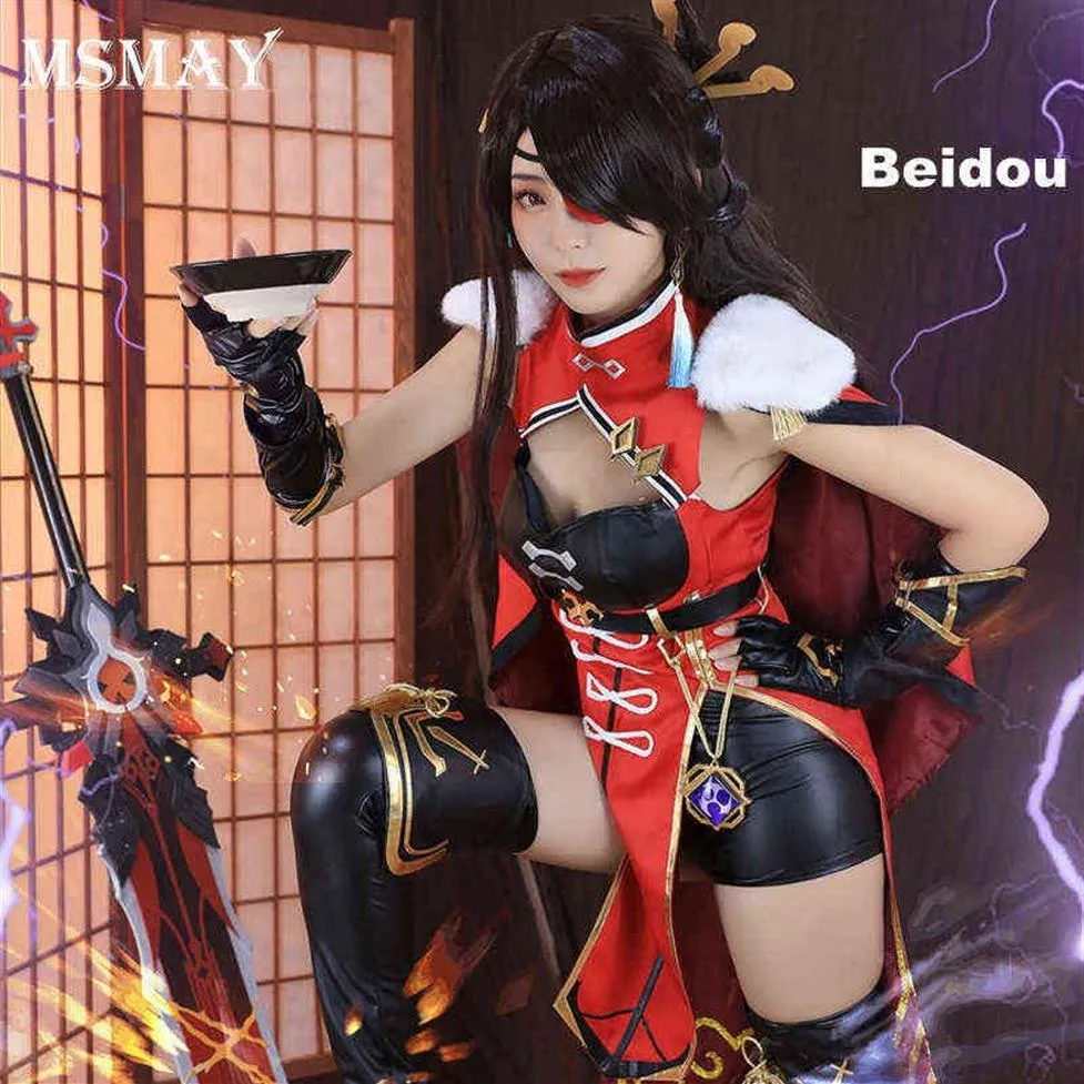 Thème Costume Jeu Genshin Impact Liyue Beidou Seigneur sans couronne de l'océan Cosplay Venez pour le carnaval Halloween Noël T220808221D