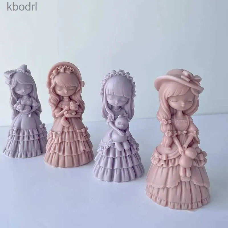 Zanaat Araçları 3D Kız Bebek Dekorasyon Mum Silikon Kalıp DIY Sevimli Prenses Heykeli Alçı Reçine Sabun Mum Yapma Aracı Tatil Partisi Hediyeler YQ240115
