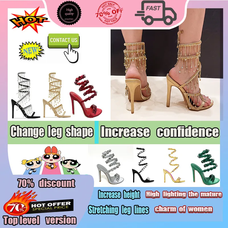 Designer de saltos casuais embelezados com cristal para mulheres estilo sexy salto fino superfície rebite aumentar altura antiderrapante resistente ao desgaste decorar formato de perna