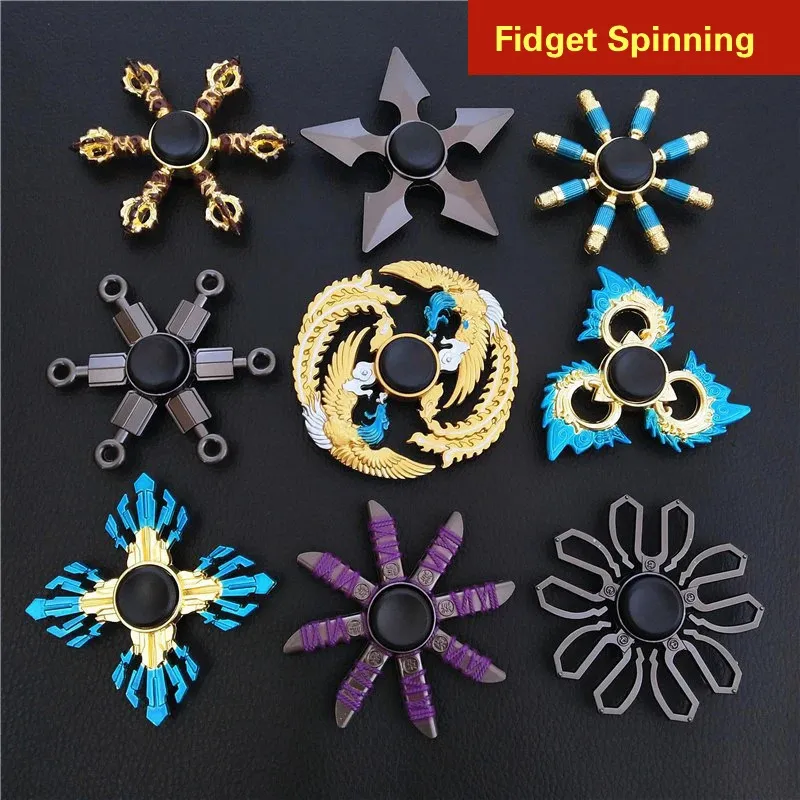 Anime Fingertip Gyro Fidget Spinner Criança Descompressão Lazer Brinquedo Metal Gyro Hand Spinner para King Glory Crianças Presentes de Natal 240115