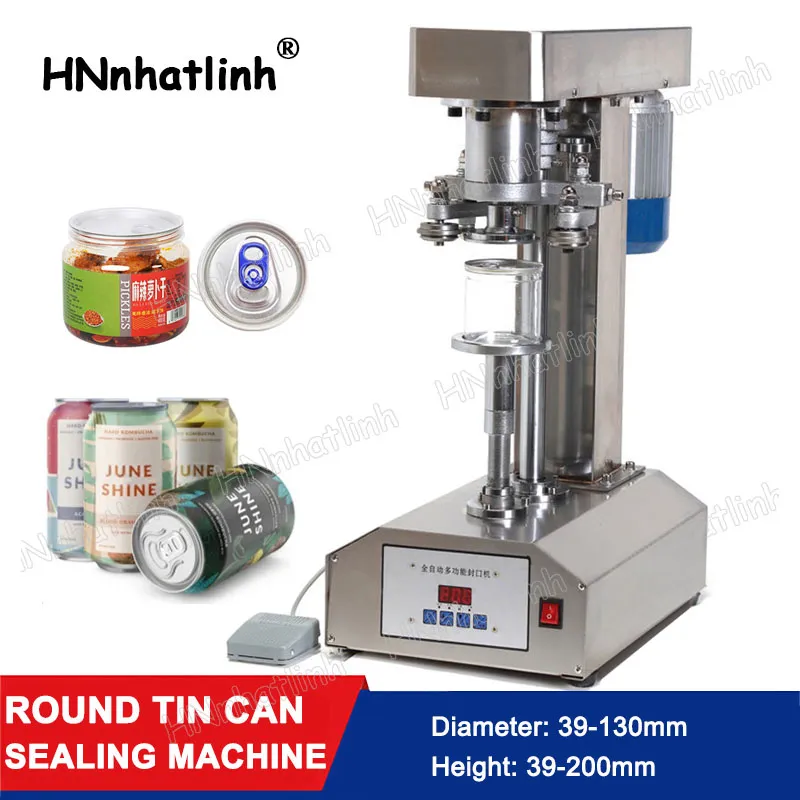 LT-160C Manual Can Seamer Canular Sealer Bench Top Electric Food Beverage Beer Tin Packing Machine For Tin Cans Jars Pet Plastic Cans