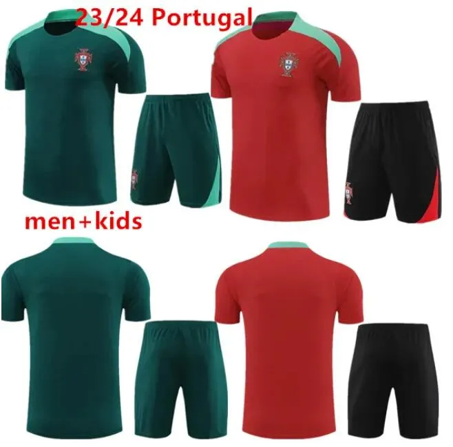 2024 2025 Португальский спортивный костюм трикотажные футбольные тренировочные костюмы24 25 Португалия шорты с рукавами спортивные костюмы рубашки комплекты Survetement спортивная одежда