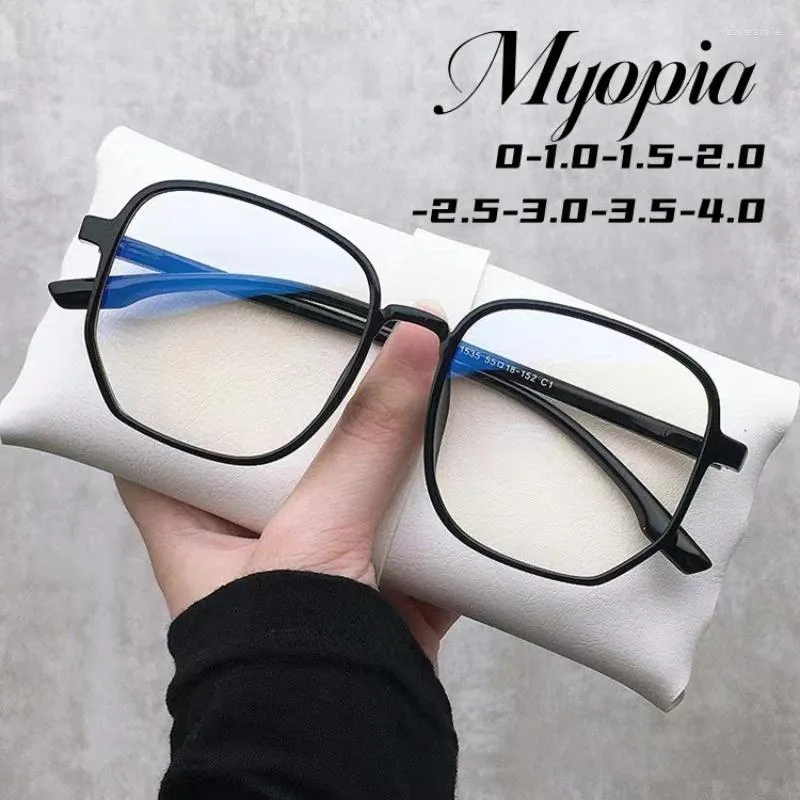 Sunglasses Style Finished Myopia Glasses Men Women Large Prescription Eyewear Ultralight Square Big Frame Near Sight Diopter Eyeglasses