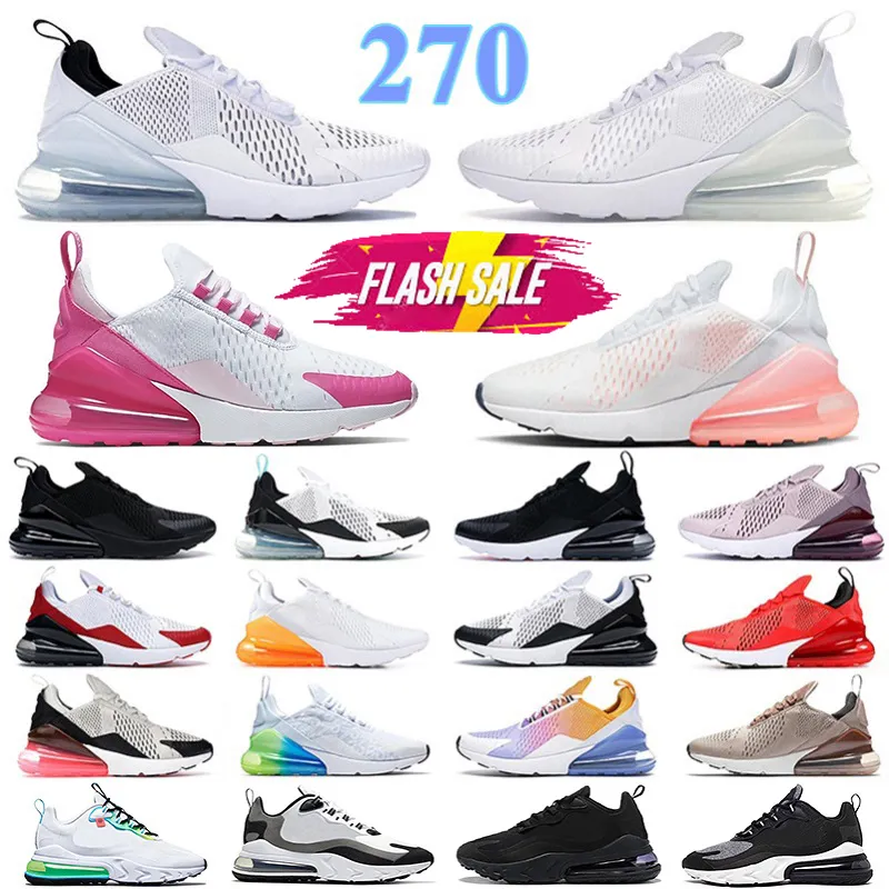 270 React 270s Designer Platform Mens Womens Running Shoes White Atmosphere Triple White Black Red Core White BARELY ROSE Men Women Sports Trainers Sneakers