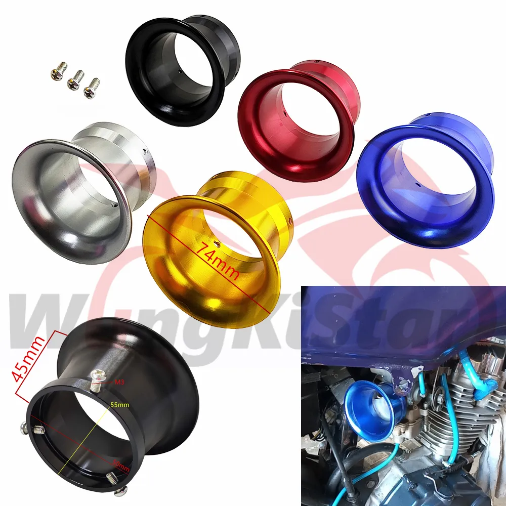 50mm motosiklet karbüratör arayüzü CNC alüminyum alaşım boynuz rüzgar bardağı motor cross motosiklet scooter Buggy moped ATV PWK21 PE28 30mm Karbüratör Hava Filtre Kupaları