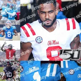 American College Football Wear Ole Miss Rebels Football Jersey Austin Keys Tariqious Tisdale Zikerrion Baker Tylan Knight KD Hill Deantre Pr