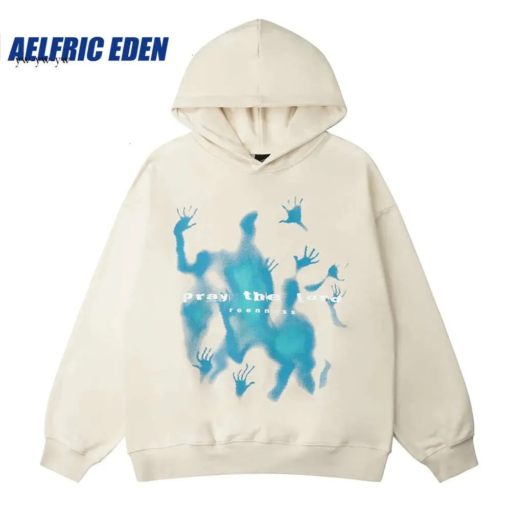 Felpe con cappuccio da uomo Felpe Aelfric Eden Useless Prayers Felpa con cappuccio grafica Felpa streetwear Pullover Autunno Harajuku Felpe con cappuccio in cotone allentate Inverno 7868