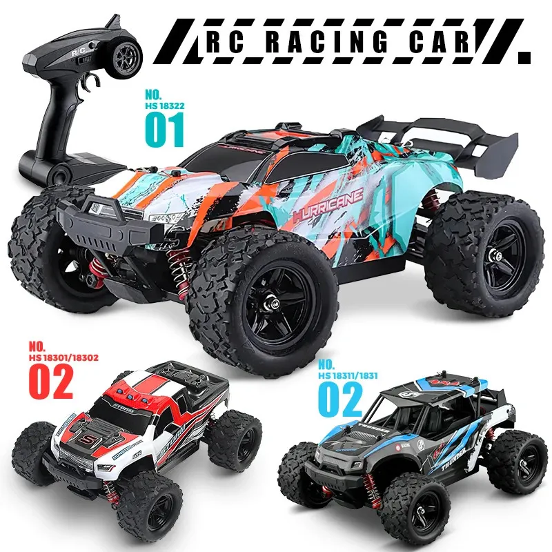 HS 18311 18321 18302 Uzaktan Kumanda Araba 2.4GHz RC Araba All-Terrain 45km/s 1 18 Off-road oyuncak Oyuncak Çocuklar İçin Hediye 240115