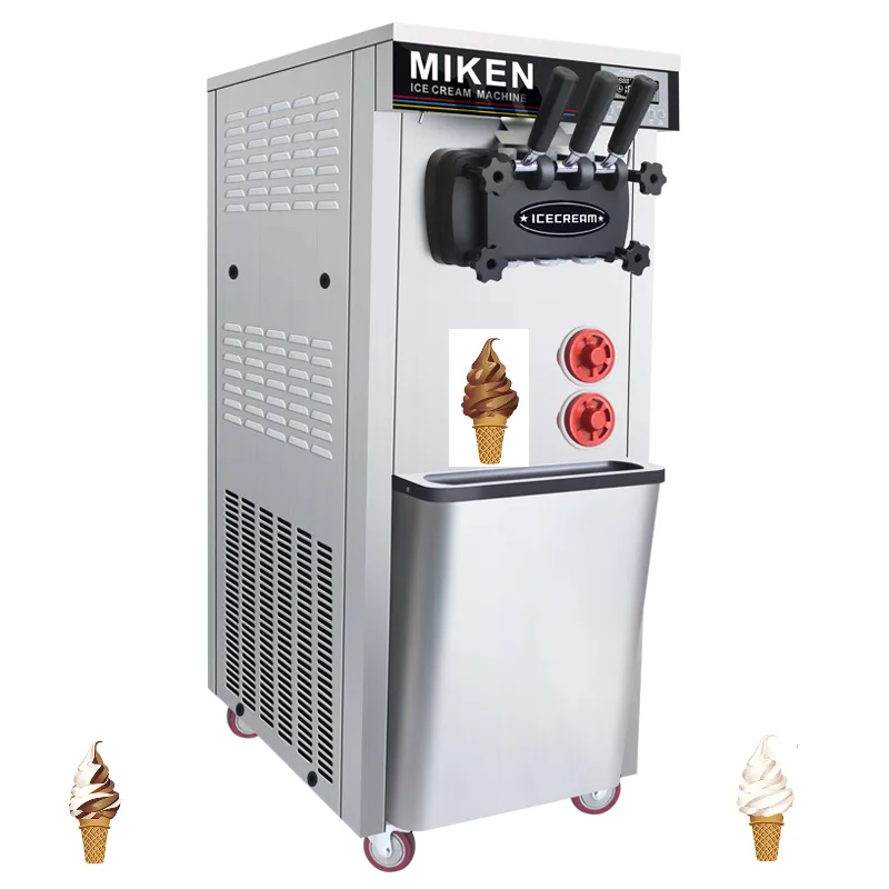 Máquina de sorvete vertical italiana macia comercial automática com 3 sabores mistos/máquina de sorvete de iogurte congelado venda quente