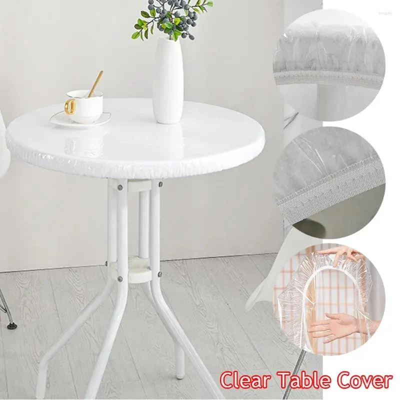 Table Cloth Transparent Cover Waterproof TPU Tablecloth Round Oil-Proof Dinning Protector Home Accessories