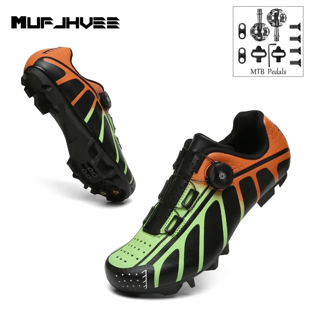 أحذية Mufjhvee Men Men MTB Pedal Automatic Cycling Shoes Sneakers Mountain Bike Sneakers للجنسين للسباق الدراجات