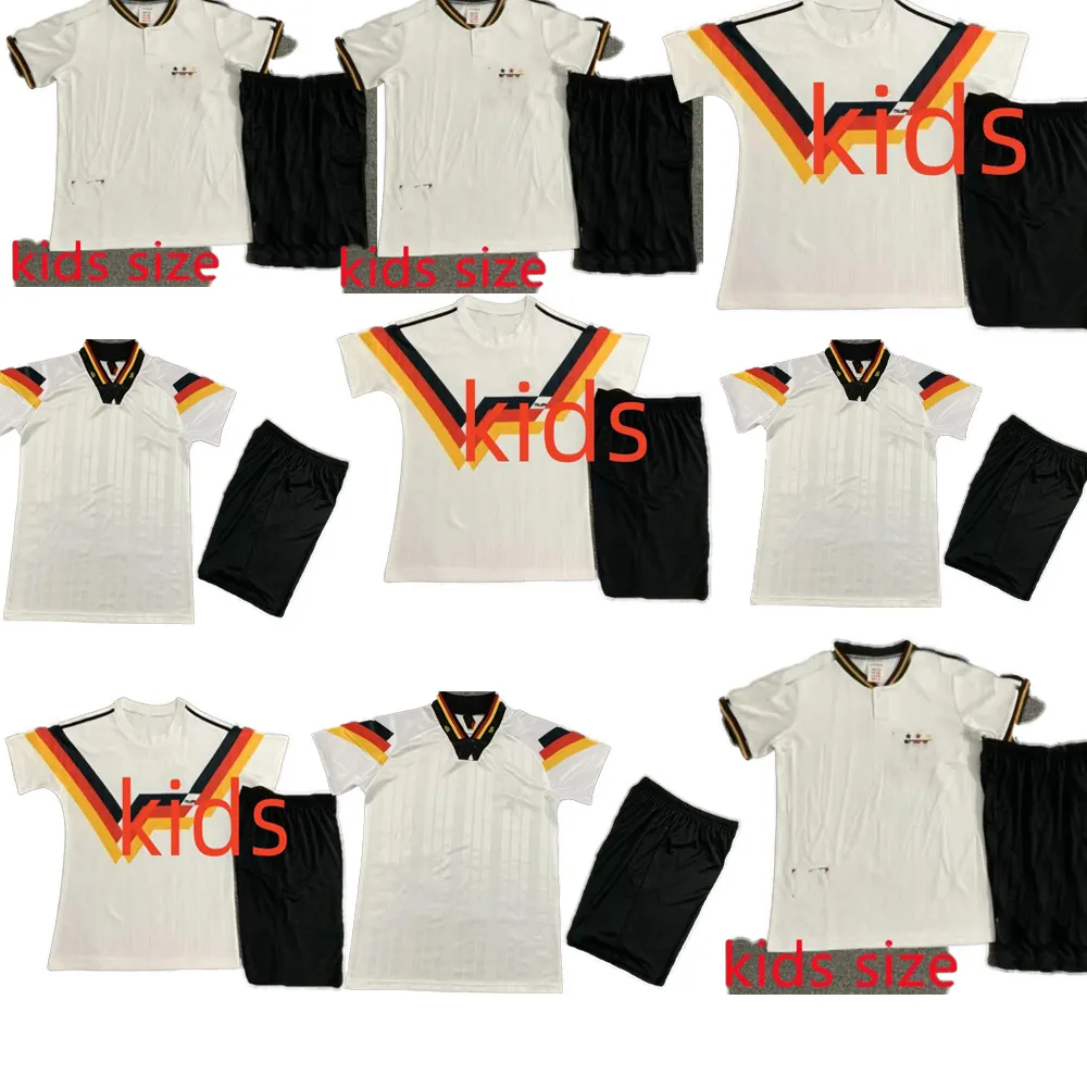 Kids kit World Cup 1990 1996 Germanys Retro Soccer Jersey Littbarski BALLACK KLINSMANN 2014 children Shirts KALKBRENNER 1996 Matthaus