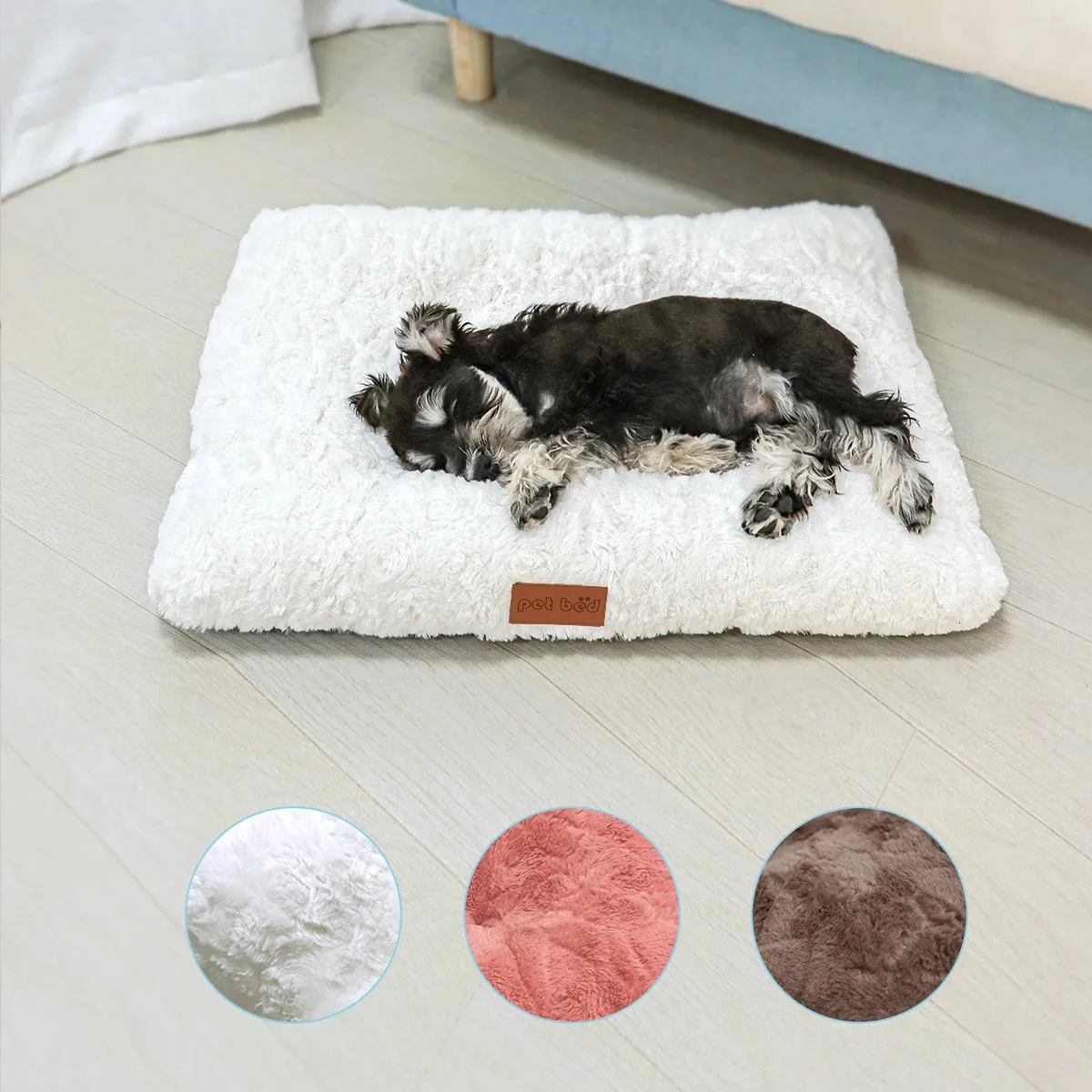 Cama para animais de estimação, lavável, pele sintética, caixa para animais de estimação, antiderrapante, tapete para animais de estimação, fofo, confortável, tapete de dormir para cães 240115