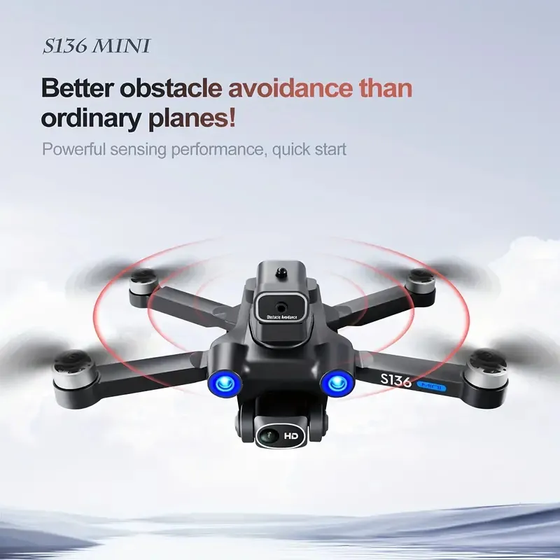 Drone GPS S136 con fotocamera HD 720P, doppia batteria, segnale di controllo remoto 5G, posizionamento del flusso ottico, motore brushless, ritorno con una sola chiave