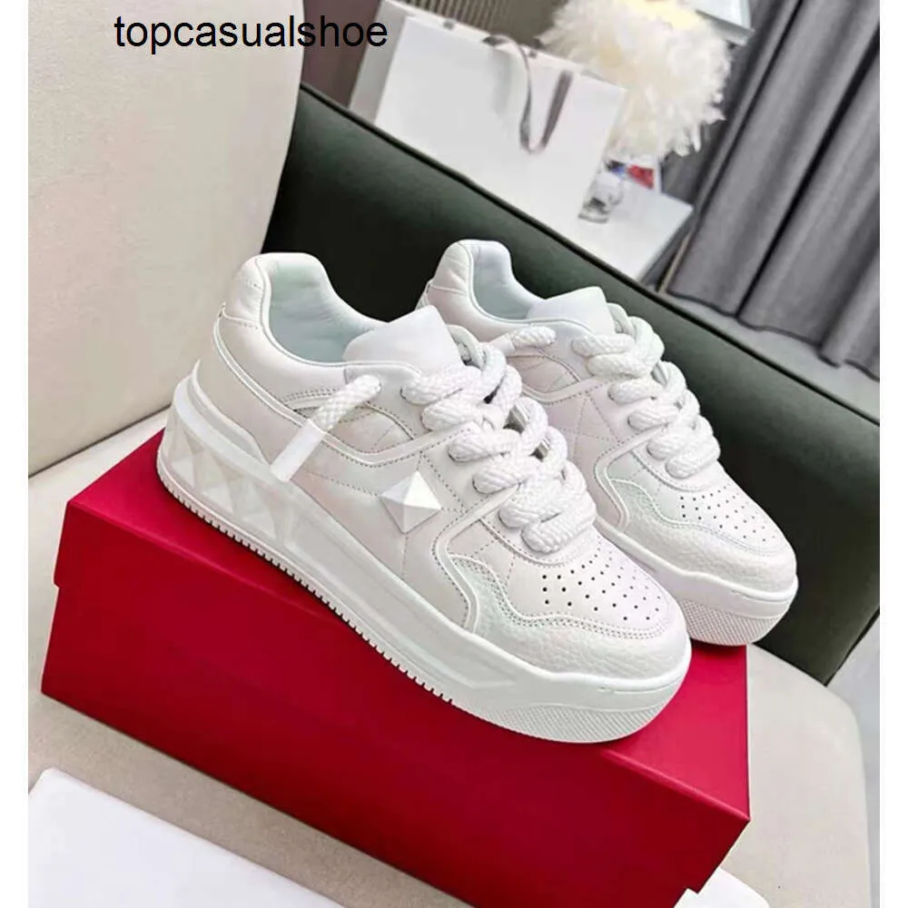 Women s Breathable Lace up Casual Sneakers White Rose Red