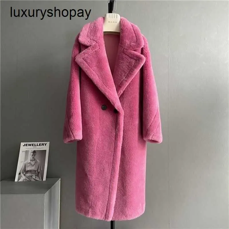 Designer Maxmaras Teddy Bear Casaco Mulheres Cashmere Casacos Lã Inverno Novo Teddy Bear Coreano Puro Lã Composto Casaco De Pele Jovem Terno Collar Sheep Shearing