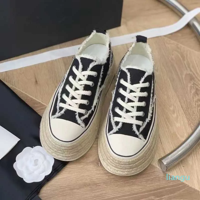 2024 shoes canvas hemp rope straw woven high white