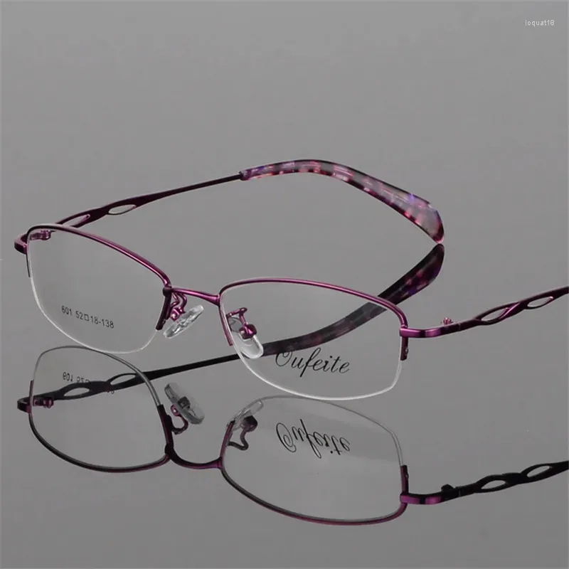 Óculos de sol quadros liga elegante mulheres óculos quadro feminino vintage óptico simples caixa óculos miopia eyewear 601